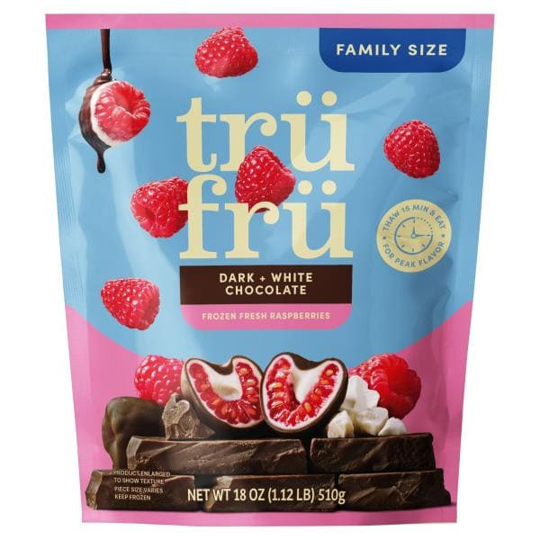 Tru Fru Frozen Raspberries in Dark & White Chocolate Same-Day Delivery ...