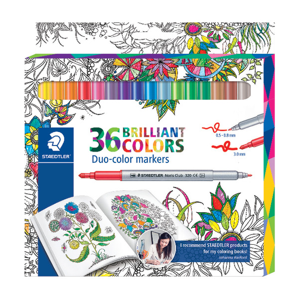 STAEDTLER Duo-Color Fibre-Tip 26 Color Pen Set