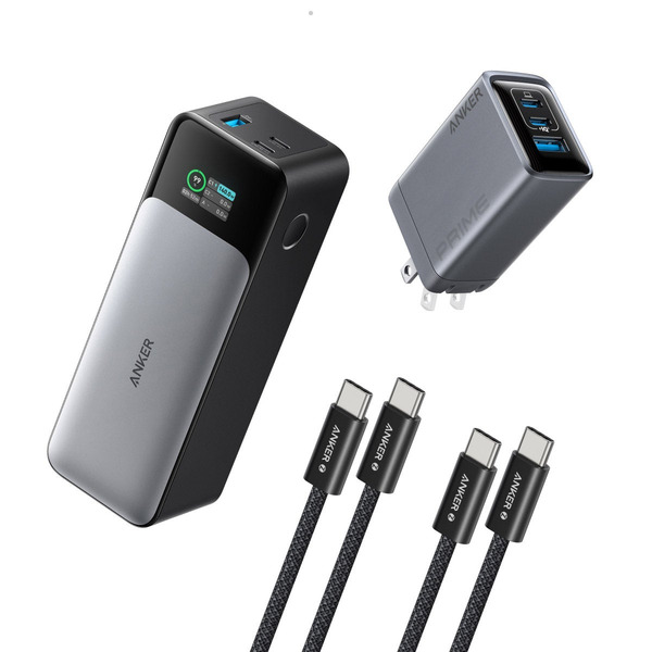 Anker Power Bank, Wall Charger & 3 USB-C Cables Set