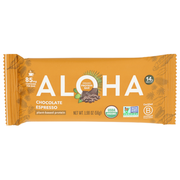 Aloha Organic Chocolate Espresso Plant-Based Protein Bar Same-Day