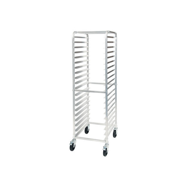20-Tier End-Load Sheet Pan Rack with Brakes, 3? Spacing, Aluminum