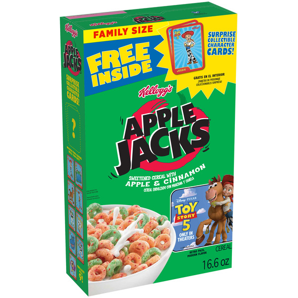 Kellogg's Apple Jacks Breakfast Cereal, Kids Cereal, Family Breakfast, Family Size, Original,  Box (1 Box)