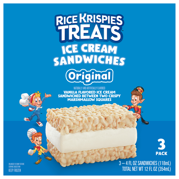 Kellogg's Rice Krispies Treats Original Ice Cream Sandwiches Same