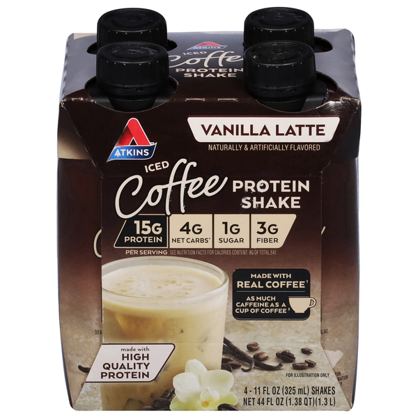 Atkins Iced Coffee Vanilla Latte Protein Shake Same-Day Delivery