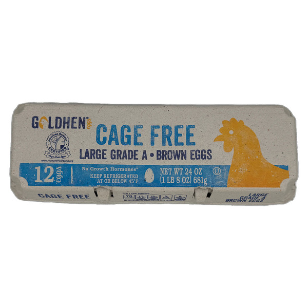 Goldhen Cage Free Large Brown Eggs - Grade A Same-Day Delivery or