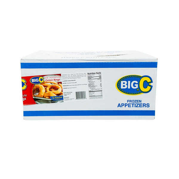 Frozen Big C - Homestyle Breaded Onion Rings, 3/8 inch - 4/2lbs