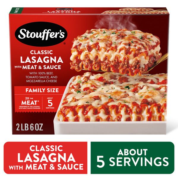 Stouffer's Classic Lasagna With Meat And Sauce Family Size Lasagna Easy Frozen Dinners