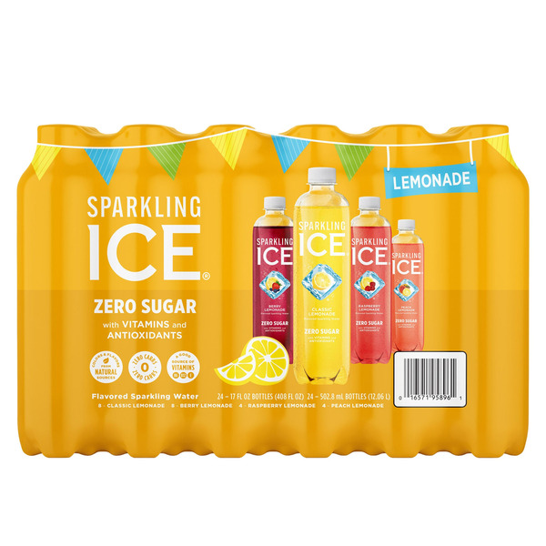 Sparkling Ice Lemon Lovers Sparlking Water Variety Pack, 17 fl oz, 24-count