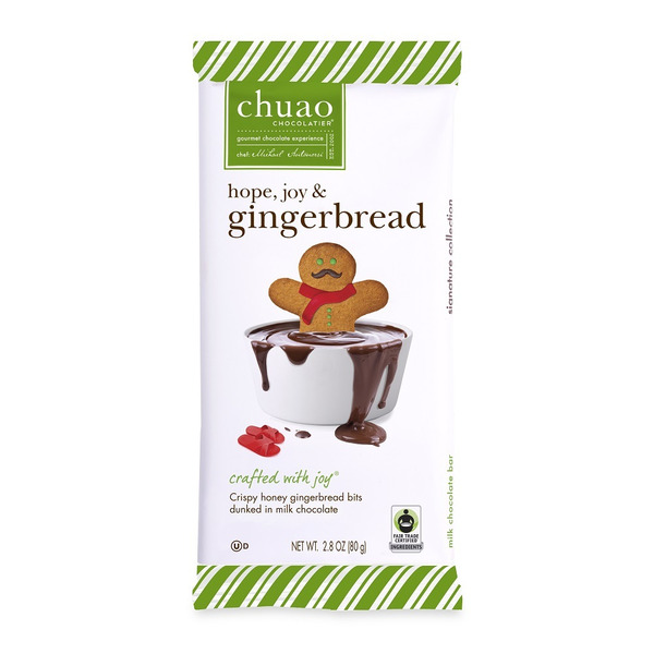 Chuao Chocolatier Hope, Joy & Gingerbread, Milk Chocolate Bar Same