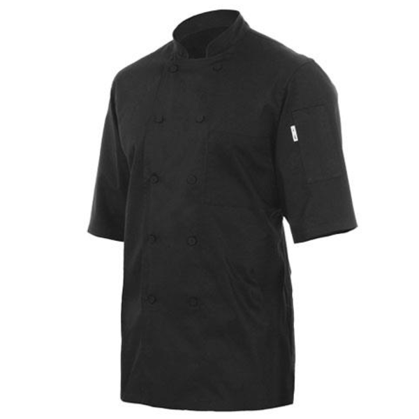 Montreal Chef Coat, double-breasted, short sleeves, black, 2XL