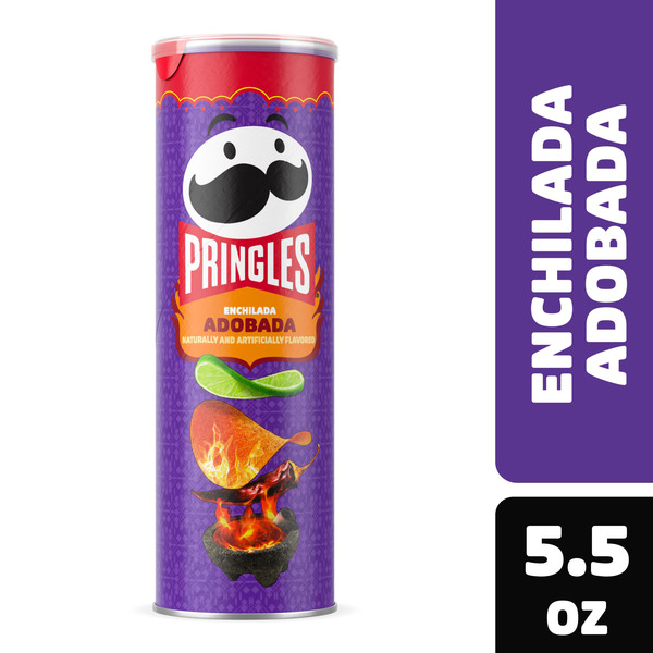 Pringles Enchilada Adobada Potato Crisps Chips, Lunch Snacks, 5.5 oz