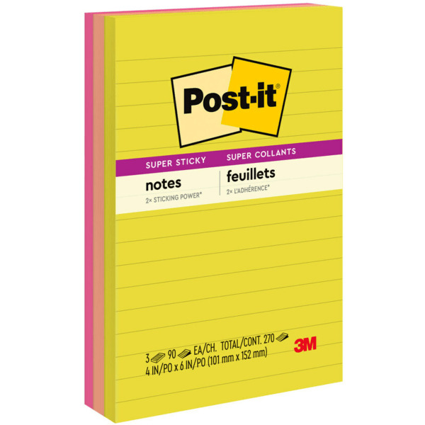 3M Post-It Super Sticky Notes