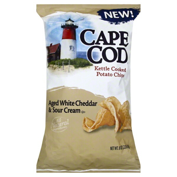 Cape Cod Potato Chips, Aged White Cheddar & Sour Cream Kettle Chooked