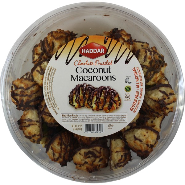 Image result for Haddar Chocolate Drizzled Coconut Macaroons - Costco