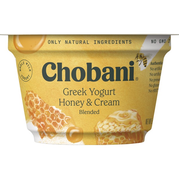 Chobani Greek Yogurt, Honey & Cream Blended (5.3 oz) Instacart