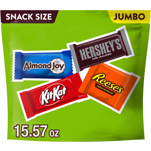 Hershey's Assorted Chocolate Flavored Snack Size, Candy Jumbo Pack, 15.57 oz