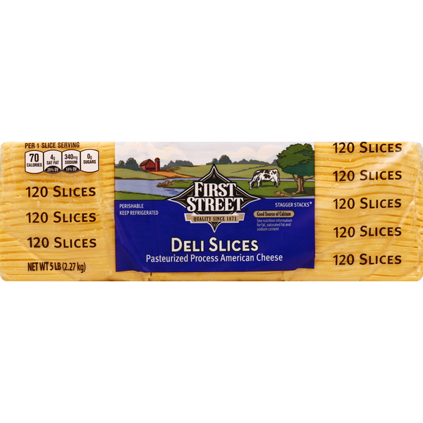 First Street Sliced American Cheese (120 slc)