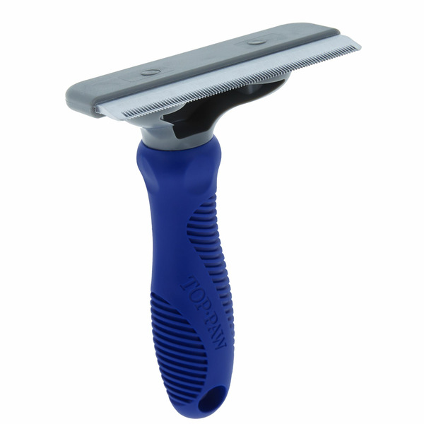 Top Paw Short to Medium Hair De-Shedding Pet Tool - Blue, Grey & Silver