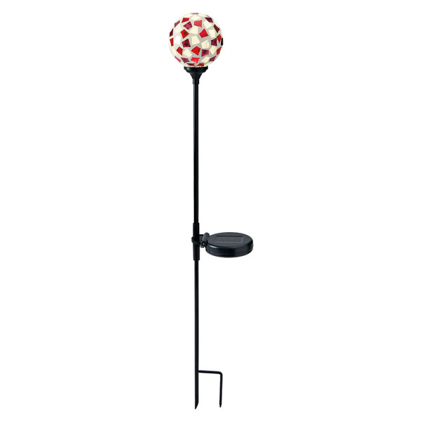 Belavi Red & White Mosaic Solar Garden Stake Same-Day Delivery or Pickup