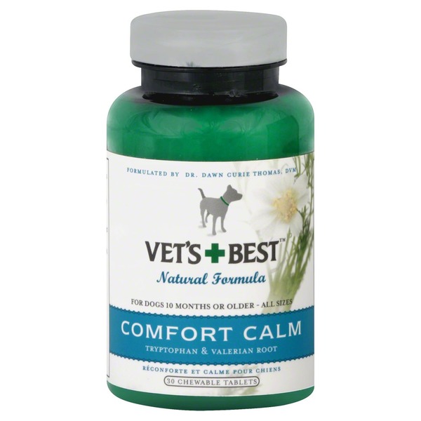 Vets Best Natural Formula Comfort Calm Valerian Root Dog Chewable Tablets 30ct