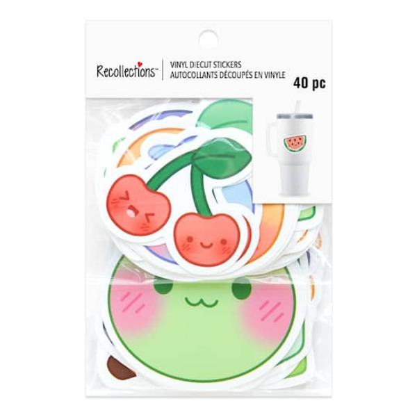 Recollections Kawaii Food Vinyl Die-Cut Stickers 40 Piece