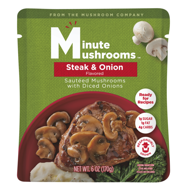 Minute Mushrooms Steak Sizzlers Portabella Mushrooms and Onion