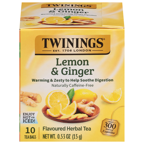 Twinings Tea Bags Lemon & Ginger Flavoured Herbal Tea Same-Day