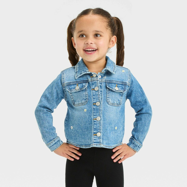 Target Cat Jack Toddler Girls' Embroidered Daisy Jacket, Size
