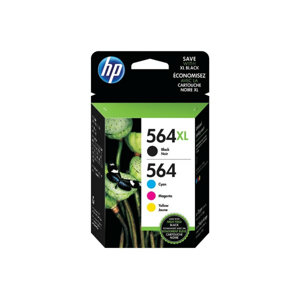 HP N9H60FN 564XL Black High Yield & 564 Cyan, Magenta & Yellow Original Ink Cartridges