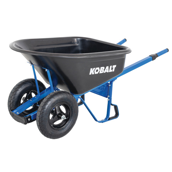 Kobalt 7-cu ft 2 Wheel High-density poly Push Wheelbarrow