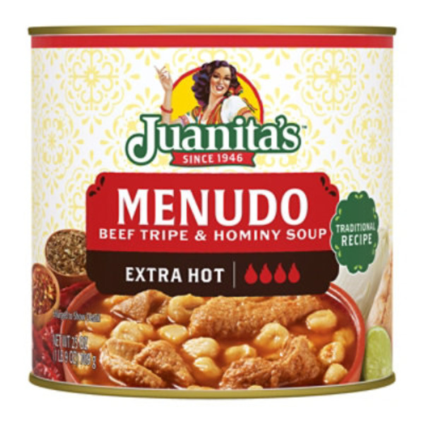Juanita's Foods Beef Tripe & Hominy Extra Hot Soup