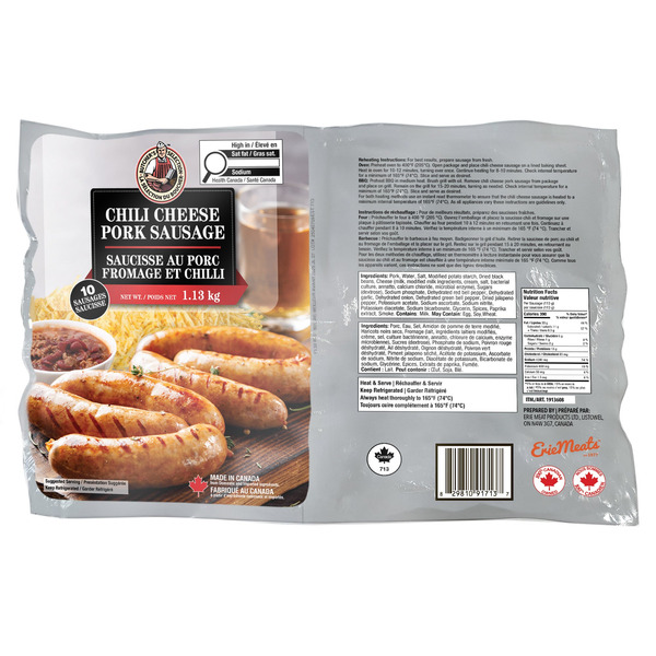 Butcher's Selection Chili Cheese Pork Sausage