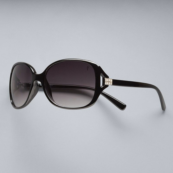 Simply Vera Vera Wang Rounded Rectangle Sunglasses - Black Smoke