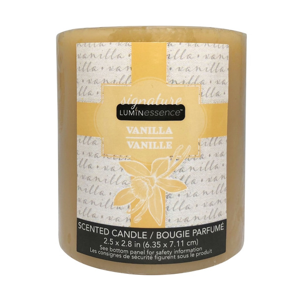Luminessence 2.5 x 2.8 Scented Pillar Candle Vanilla Same-Day