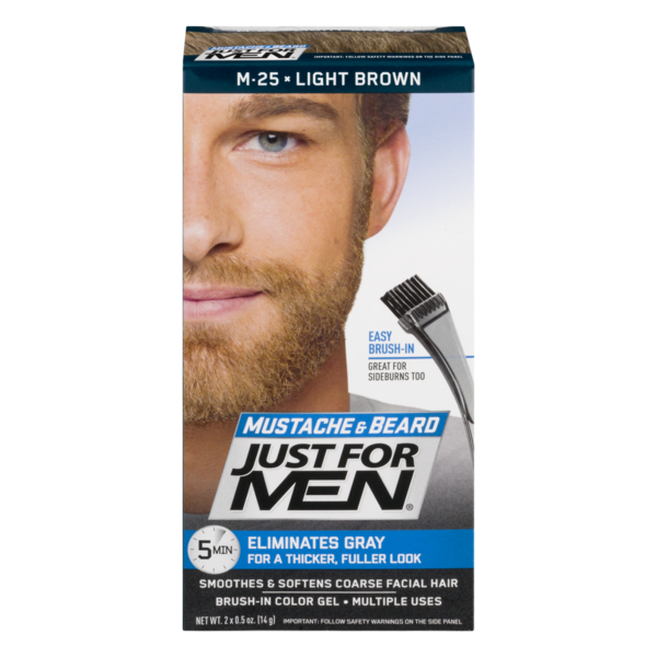 Just For Men Mustache Beard Brush In Color Gel M 25 Light Brown