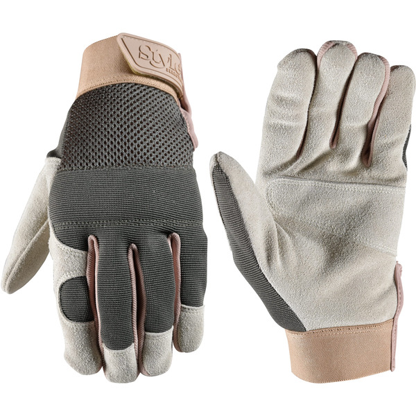 Style Selections M Green Leather/Polyester Gardening Gloves 1 -Pairs