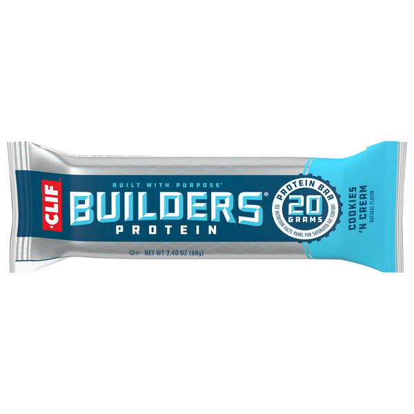 BUILDERS Cookies 'N Cream Flavor Plant Based Protein Bar, Gluten