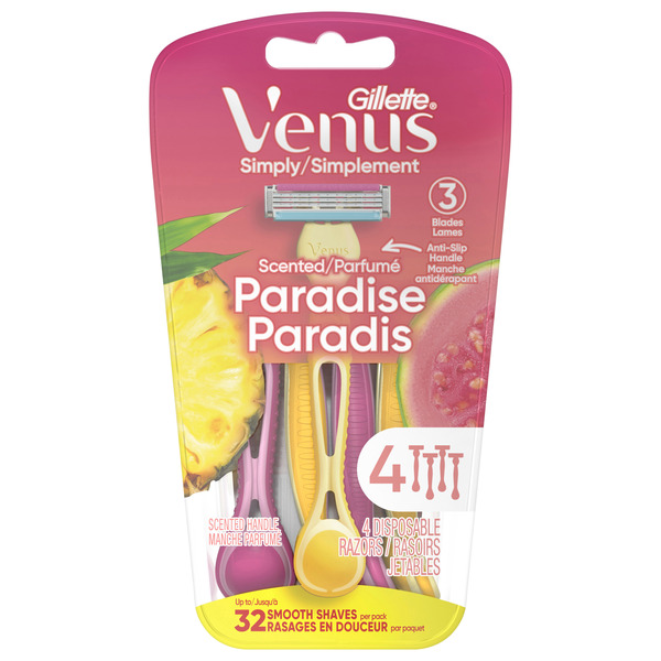 VIP VENUS in Paradise ファイナルアンカットシート Venus Paradise Women's Disposable Razors, 4 Count Same-Day
