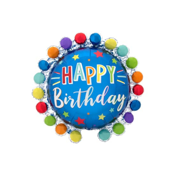 Anagram INFLATED 26" Dot Circle Happy Birthday Foil Balloon