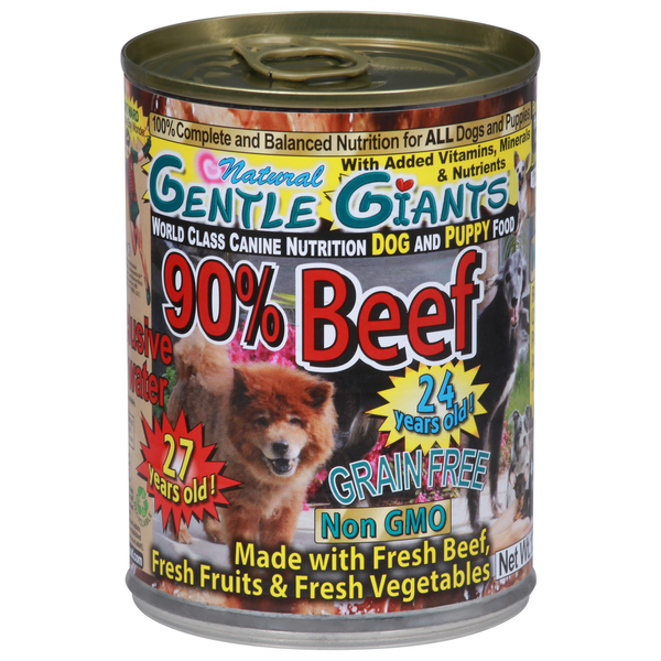 Gentle Giants Dog and Puppy Food, Grain Free, 90% Beef Same-Day