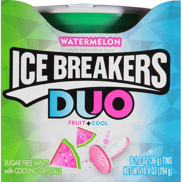 Ice Breakers Mints, Sugar Free, Watermelon, Fruit + Cool (8 each
