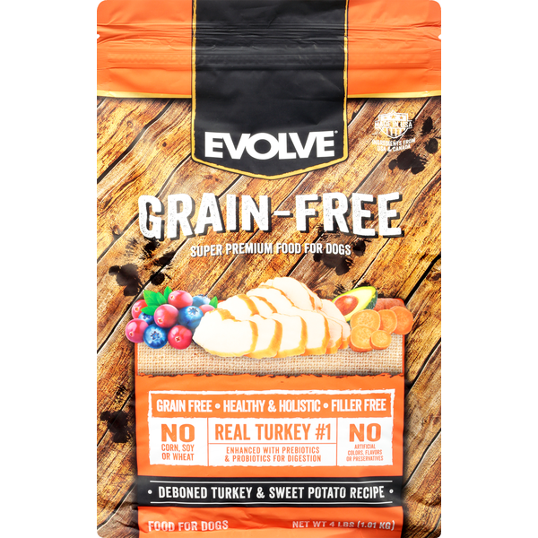 Evolve Food for Dogs, GrainFree, Deboned Turkey & Sweet Potato Recipe (4.5 lb) Instacart