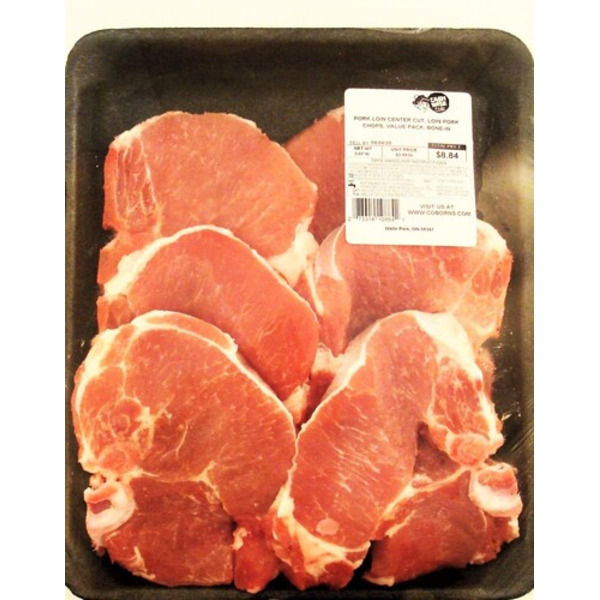 Bone-In Center Cut Pork Loin Chops, Family Pack Same-Day Delivery or ...