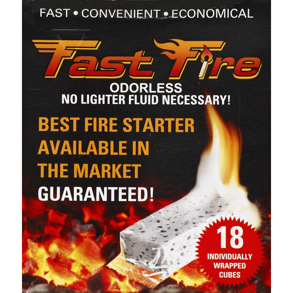 Fast Fire Fire Starter, Individually Wrapped Cubes Same-Day