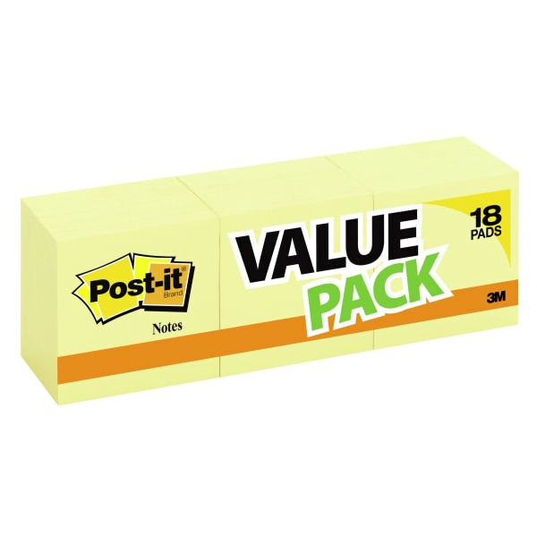 Post-it 654-14+4YWB 3" x 3" Assorted Colors Sticky Notes