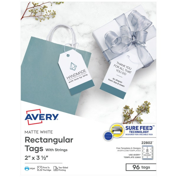 Avery 3.5" White Blank Price & Merchandise Tag