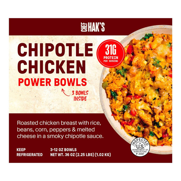 Chef Hak's Chipotle Chicken Power Bowls, 12 oz, 3-count