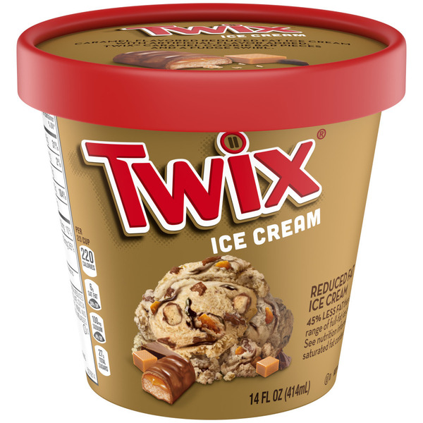 TWIX Caramel and Fudge Swirl Ice Cream with Candy Bar Pieces