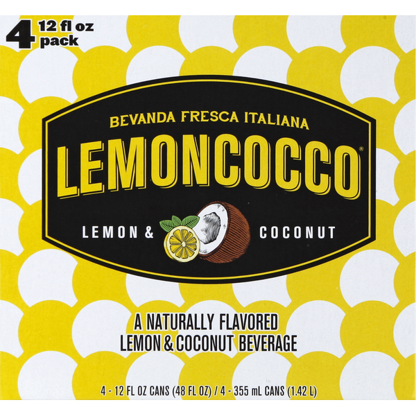 Lemoncocco Beverage, Lemon & Coconut, 4 Pack Same-Day Delivery or