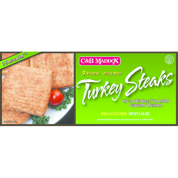 C&b Maddox Breaded White Meat Turkey Steaks Same-Day Delivery or